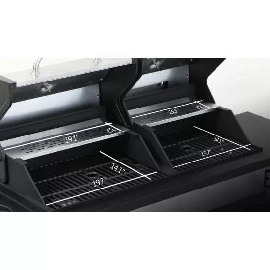 3-Burner Propane Gas BBQ Grill with Side Burner, combined with charcoal grill, 37230BTU Output With Enameled Cast Iron Cooking Grids For Outdoor Barbecue, Stainless Steel 3-Burner Propane Gas BBQ Grill with Side Burner, combined with charcoal grill, 37230BTU Output With Enameled Cast Iron Cooking Grids For Outdoor Barbecue, Stainless Steel
