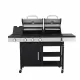 3-Burner Propane Gas BBQ Grill with Side Burner, combined with charcoal grill, 37230BTU Output With Enameled Cast Iron Cooking Grids For Outdoor Barbecue, Stainless Steel 3-Burner Propane Gas BBQ Grill with Side Burner, combined with charcoal grill, 37230BTU Output With Enameled Cast Iron Cooking Grids For Outdoor Barbecue, Stainless Steel