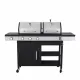 3-Burner Propane Gas BBQ Grill with Side Burner, combined with charcoal grill, 37230BTU Output With Enameled Cast Iron Cooking Grids For Outdoor Barbecue, Stainless Steel 3-Burner Propane Gas BBQ Grill with Side Burner, combined with charcoal grill, 37230BTU Output With Enameled Cast Iron Cooking Grids For Outdoor Barbecue, Stainless Steel
