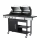 3-Burner Propane Gas BBQ Grill with Side Burner, combined with charcoal grill, 37230BTU Output With Enameled Cast Iron Cooking Grids For Outdoor Barbecue, Stainless Steel 3-Burner Propane Gas BBQ Grill with Side Burner, combined with charcoal grill, 37230BTU Output With Enameled Cast Iron Cooking Grids For Outdoor Barbecue, Stainless Steel
