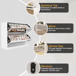 2 Tier Shoe Storage Cabinet with Draders for Entryway,Bedroom,Flip Door Design Shoe Cabinet 2 Tier Shoe Storage Cabinet with Draders for Entryway,Bedroom,Flip Door Design Shoe Cabinet