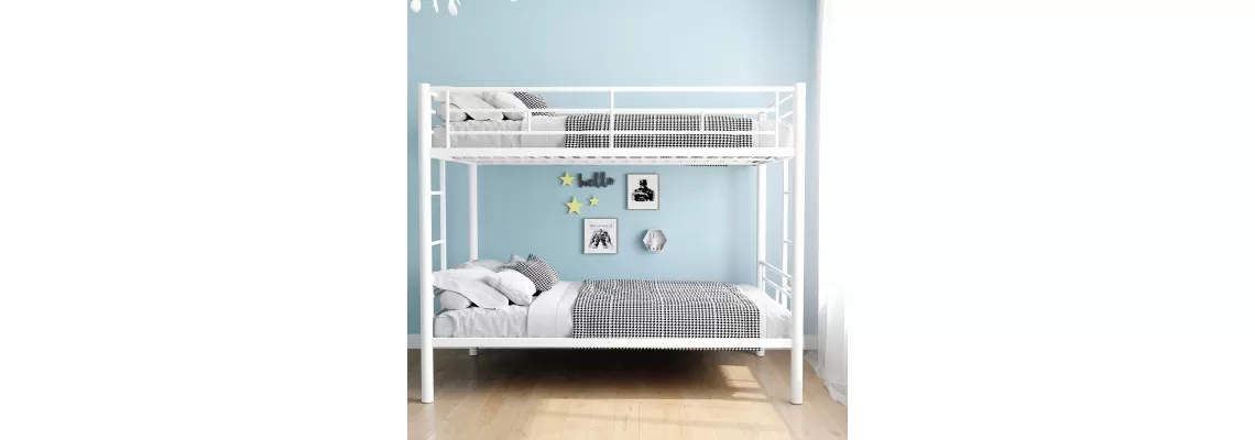 Affordable and Versatile White Metal Bunk Bed with Twin Over Twin Design, Ladder, and Storage Space
Affordable and Versatile White Metal Bunk Bed with Twin Over Twin Design, Ladder, and Storage Space