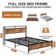 Industrial Full Bed Frame with LED Lights and 2 USB Ports, Bed Frame Full Size with Storage, Noise Free, No Box Spring Needed, Rustic Brown Industrial Full Bed Frame with LED Lights and 2 USB Ports, Bed Frame Full Size with Storage, Noise Free, No Box Spring Needed, Rustic Brown