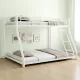 Metal Bunk Bed Twin Over Full Size with Removable Stairs, Heavy Duty Sturdy Frame with 12 Inch Under-Bed Storage for Teen & Adults, Teens, No Box Spring Needed, White Metal Bunk Bed Twin Over Full Size with Removable Stairs, Heavy Duty Sturdy Frame with 12 Inch Under-Bed Storage for Teen & Adults, Teens, No Box Spring Needed, White