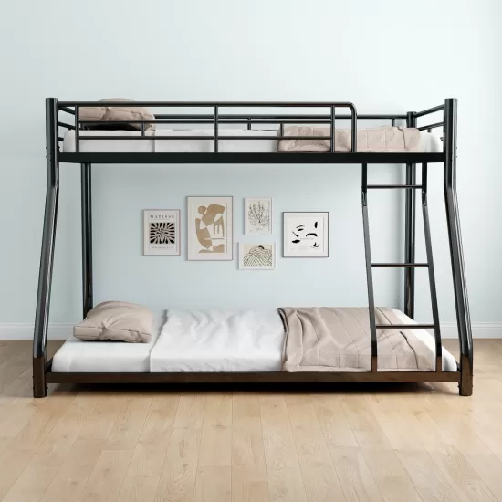 Metal Twin over Full Bunk Bed/ Heavy-duty Sturdy Metal/ Noise Reduced/ Safety Guardrail/ CPC Certified/ No Box Spring Needed Metal Twin over Full Bunk Bed/ Heavy-duty Sturdy Metal/ Noise Reduced/ Safety Guardrail/ CPC Certified/ No Box Spring Needed