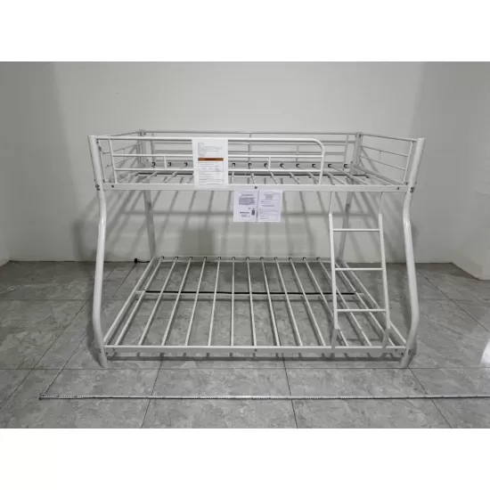 Metal Bunk Bed Twin Over Full Size with Removable Stairs, Heavy Duty Sturdy Frame with 12 Inch Under-Bed Storage for Teen & Adults, Teens, No Box Spring Needed, White Metal Bunk Bed Twin Over Full Size with Removable Stairs, Heavy Duty Sturdy Frame with 12 Inch Under-Bed Storage for Teen & Adults, Teens, No Box Spring Needed, White