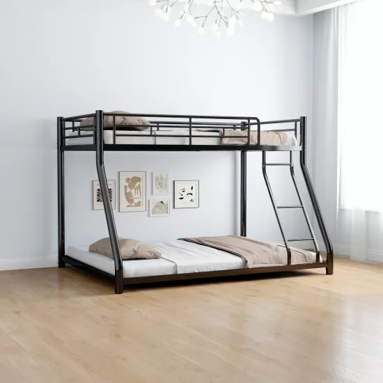 Metal Twin over Full Bunk Bed/ Heavy-duty Sturdy Metal/ Noise Reduced/ Safety Guardrail/ CPC Certified/ No Box Spring Needed Metal Twin over Full Bunk Bed/ Heavy-duty Sturdy Metal/ Noise Reduced/ Safety Guardrail/ CPC Certified/ No Box Spring Needed