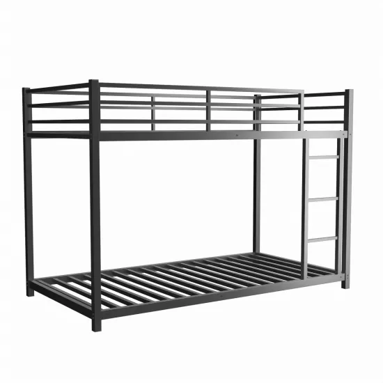 Metal Twin over Twin Bunk Bed/ Heavy-duty Sturdy Metal/ Noise Reduced/ Safety Guardrail/No Box Spring Needed,Black Metal Twin over Twin Bunk Bed/ Heavy-duty Sturdy Metal/ Noise Reduced/ Safety Guardrail/No Box Spring Needed,Black