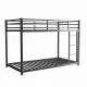 Metal Twin over Twin Bunk Bed/ Heavy-duty Sturdy Metal/ Noise Reduced/ Safety Guardrail/No Box Spring Needed,Black Metal Twin over Twin Bunk Bed/ Heavy-duty Sturdy Metal/ Noise Reduced/ Safety Guardrail/No Box Spring Needed,Black