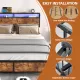 Industrial Full Bed Frame with LED Lights and 2 USB Ports, Bed Frame Full Size with Storage, Noise Free, No Box Spring Needed, Rustic Brown Industrial Full Bed Frame with LED Lights and 2 USB Ports, Bed Frame Full Size with Storage, Noise Free, No Box Spring Needed, Rustic Brown