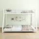 Metal Bunk Bed Twin Over Full Size with Removable Stairs, Heavy Duty Sturdy Frame with 12 Inch Under-Bed Storage for Teen & Adults, Teens, No Box Spring Needed, White Metal Bunk Bed Twin Over Full Size with Removable Stairs, Heavy Duty Sturdy Frame with 12 Inch Under-Bed Storage for Teen & Adults, Teens, No Box Spring Needed, White