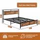 Industrial Full Bed Frame with LED Lights and 2 USB Ports, Bed Frame Full Size with Storage, Noise Free, No Box Spring Needed, Rustic Brown Industrial Full Bed Frame with LED Lights and 2 USB Ports, Bed Frame Full Size with Storage, Noise Free, No Box Spring Needed, Rustic Brown
