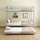 Heavy-duty Sturdy Meta Twin over Twin with Trundle Bunk Bed/l/ Noise Reduced/ Safety Guardrail/No Box Spring Needed,Gray Silver Heavy-duty Sturdy Meta Twin over Twin with Trundle Bunk Bed/l/ Noise Reduced/ Safety Guardrail/No Box Spring Needed,Gray Silver
