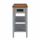 Narrow 2-tone End Table with USB Charging Ports for Small Space, SOLID WOOD Table Legs, Gray and Walnut, 11.8 Inch W*24 Inch D*24.2 Inch H Narrow 2-tone End Table with USB Charging Ports for Small Space, SOLID WOOD Table Legs, Gray and Walnut, 11.8 Inch W*24 Inch D*24.2 Inch H