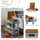 Narrow 2-tone End Table with USB Charging Ports for Small Space, SOLID WOOD Table Legs, Gray and Walnut, 11.8 Inch W*24 Inch D*24.2 Inch H Narrow 2-tone End Table with USB Charging Ports for Small Space, SOLID WOOD Table Legs, Gray and Walnut, 11.8 Inch W*24 Inch D*24.2 Inch H