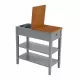 Narrow 2-tone End Table with USB Charging Ports for Small Space, SOLID WOOD Table Legs, Gray and Walnut, 11.8 Inch W*24 Inch D*24.2 Inch H Narrow 2-tone End Table with USB Charging Ports for Small Space, SOLID WOOD Table Legs, Gray and Walnut, 11.8 Inch W*24 Inch D*24.2 Inch H