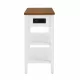 Narrow 2-tone End Table with USB Charging Ports for Small Space, SOLID WOOD Table Legs, White and Walnut, 11.8 Inch W*24 Inch D*24.2 Inch H Narrow 2-tone End Table with USB Charging Ports for Small Space, SOLID WOOD Table Legs, White and Walnut, 11.8 Inch W*24 Inch D*24.2 Inch H