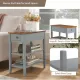Narrow 2-tone End Table with USB Charging Ports for Small Space, SOLID WOOD Table Legs, Gray and Walnut, 11.8 Inch W*24 Inch D*24.2 Inch H Narrow 2-tone End Table with USB Charging Ports for Small Space, SOLID WOOD Table Legs, Gray and Walnut, 11.8 Inch W*24 Inch D*24.2 Inch H