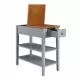 Narrow 2-tone End Table with USB Charging Ports for Small Space, SOLID WOOD Table Legs, Gray and Walnut, 11.8 Inch W*24 Inch D*24.2 Inch H Narrow 2-tone End Table with USB Charging Ports for Small Space, SOLID WOOD Table Legs, Gray and Walnut, 11.8 Inch W*24 Inch D*24.2 Inch H