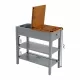 Narrow 2-tone End Table with USB Charging Ports for Small Space, SOLID WOOD Table Legs, Gray and Walnut, 11.8 Inch W*24 Inch D*24.2 Inch H Narrow 2-tone End Table with USB Charging Ports for Small Space, SOLID WOOD Table Legs, Gray and Walnut, 11.8 Inch W*24 Inch D*24.2 Inch H