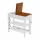 Narrow 2-tone End Table with USB Charging Ports for Small Space, SOLID WOOD Table Legs, White and Walnut, 11.8 Inch W*24 Inch D*24.2 Inch H Narrow 2-tone End Table with USB Charging Ports for Small Space, SOLID WOOD Table Legs, White and Walnut, 11.8 Inch W*24 Inch D*24.2 Inch H