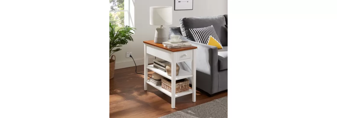 Compact and Stylish Narrow 2-Tone End Table with USB Charging Ports for Small Spaces
Compact and Stylish Narrow 2-Tone End Table with USB Charging Ports for Small Spaces