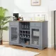 Modern Farmhouse Buffet Cabinet, Sideboard with 2 Drawers and Elegant Glass Door Cabinets, Wine and Glass Rack, Coffee Bar for Kitchen, Dining Room, Light Blue and Light Oak, 56.46 Inch W*15.55 Inch D*35.74 Inch H Modern Farmhouse Buffet Cabinet, Sideboard with 2 Drawers and Elegant Glass Door Cabinets, Wine and Glass Rack, Coffee Bar for Kitchen, Dining Room, Light Blue and Light Oak, 56.46 Inch W*15.55 Inch D*35.74 Inch H
