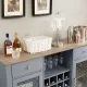 Modern Farmhouse Buffet Cabinet, Sideboard with 2 Drawers and Elegant Glass Door Cabinets, Wine and Glass Rack, Coffee Bar for Kitchen, Dining Room, Light Blue and Light Oak, 56.46 Inch W*15.55 Inch D*35.74 Inch H Modern Farmhouse Buffet Cabinet, Sideboard with 2 Drawers and Elegant Glass Door Cabinets, Wine and Glass Rack, Coffee Bar for Kitchen, Dining Room, Light Blue and Light Oak, 56.46 Inch W*15.55 Inch D*35.74 Inch H