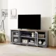 Modern Farmhouse TV Media Stand, Large Home Entertainment Console, for TV Up to 80'', with Open Shelves and Glass Door Cabinets, Light Blue and Light Oak, 70 Inch W*15.55 Inch D*26.85 Inch H Modern Farmhouse TV Media Stand, Large Home Entertainment Console, for TV Up to 80'', with Open Shelves and Glass Door Cabinets, Light Blue and Light Oak, 70 Inch W*15.55 Inch D*26.85 Inch H