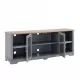 Modern Farmhouse TV Media Stand, Large Home Entertainment Console, for TV Up to 80'', with Open Shelves and Glass Door Cabinets, Light Blue and Light Oak, 70 Inch W*15.55 Inch D*26.85 Inch H Modern Farmhouse TV Media Stand, Large Home Entertainment Console, for TV Up to 80'', with Open Shelves and Glass Door Cabinets, Light Blue and Light Oak, 70 Inch W*15.55 Inch D*26.85 Inch H