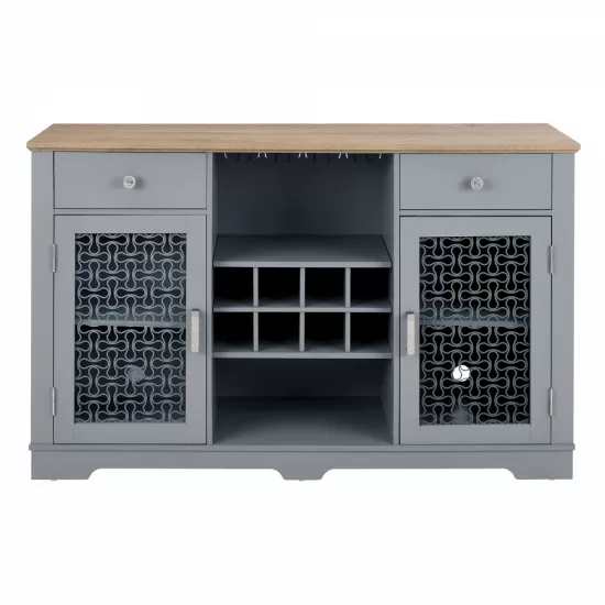 Modern Farmhouse Buffet Cabinet, Sideboard with 2 Drawers and Elegant Glass Door Cabinets, Wine and Glass Rack, Coffee Bar for Kitchen, Dining Room, Light Blue and Light Oak, 56.46 Inch W*15.55 Inch D*35.74 Inch H Modern Farmhouse Buffet Cabinet, Sideboard with 2 Drawers and Elegant Glass Door Cabinets, Wine and Glass Rack, Coffee Bar for Kitchen, Dining Room, Light Blue and Light Oak, 56.46 Inch W*15.55 Inch D*35.74 Inch H