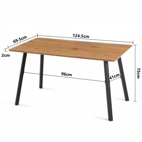 Modern Design Rectangle MDF Restaurant Wooden Dining Table With Metal Frame Modern Design Rectangle MDF Restaurant Wooden Dining Table With Metal Frame