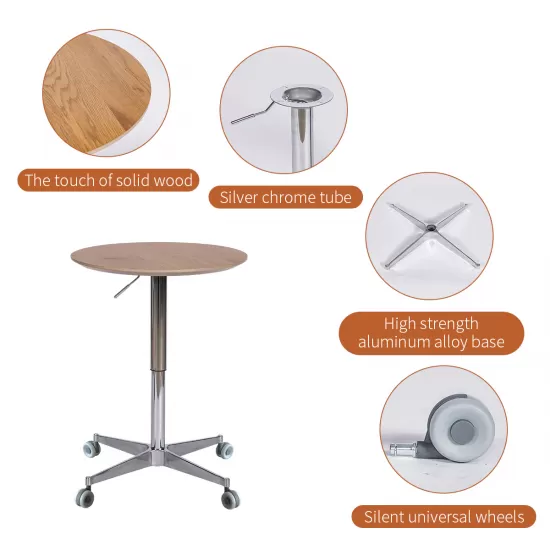 Movable Adjustable Coffee Table 360 Swivel Counter Bar Height Aluminum Star Base Movable for End Table Dining Room Home Kitchen Table Movable Adjustable Coffee Table 360 Swivel Counter Bar Height Aluminum Star Base Movable for End Table Dining Room Home Kitchen Table