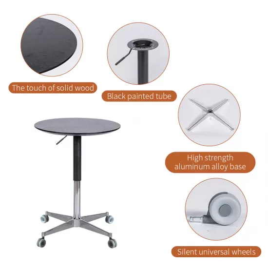 Movable Adjustable Coffee Table 360 Swivel Counter Bar Height Aluminum Star Base Movable for End Table Dining Room Home Kitchen Table Movable Adjustable Coffee Table 360 Swivel Counter Bar Height Aluminum Star Base Movable for End Table Dining Room Home Kitchen Table