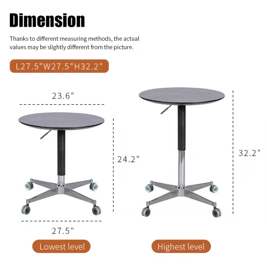Movable Adjustable Coffee Table 360 Swivel Counter Bar Height Aluminum Star Base Movable for End Table Dining Room Home Kitchen Table Movable Adjustable Coffee Table 360 Swivel Counter Bar Height Aluminum Star Base Movable for End Table Dining Room Home Kitchen Table