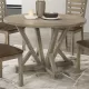 Modern Farmhouse Round Dining Table 45.7inch Solid Wood Rubberwood Antique Finishing Rustic Look Distressed Look Wire Brushed for 4 seaters Modern Farmhouse Round Dining Table 45.7inch Solid Wood Rubberwood Antique Finishing Rustic Look Distressed Look Wire Brushed for 4 seaters