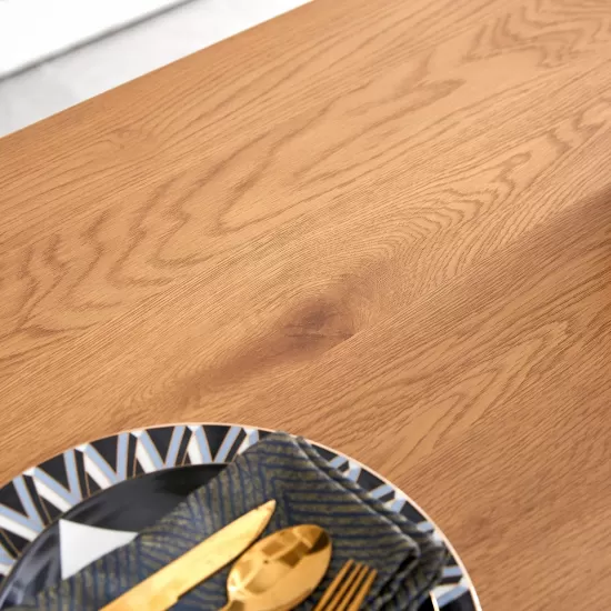 Modern Design Rectangle MDF Restaurant Wooden Dining Table With Metal Frame Modern Design Rectangle MDF Restaurant Wooden Dining Table With Metal Frame