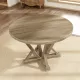Modern Farmhouse Round Dining Table 45.7inch Solid Wood Rubberwood Antique Finishing Rustic Look Distressed Look Wire Brushed for 4 seaters Modern Farmhouse Round Dining Table 45.7inch Solid Wood Rubberwood Antique Finishing Rustic Look Distressed Look Wire Brushed for 4 seaters