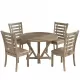 Modern Farmhouse Round Dining Table 45.7inch Solid Wood Rubberwood Antique Finishing Rustic Look Distressed Look Wire Brushed for 4 seaters Modern Farmhouse Round Dining Table 45.7inch Solid Wood Rubberwood Antique Finishing Rustic Look Distressed Look Wire Brushed for 4 seaters