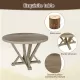 Modern Farmhouse Round Dining Table 45.7inch Solid Wood Rubberwood Antique Finishing Rustic Look Distressed Look Wire Brushed for 4 seaters Modern Farmhouse Round Dining Table 45.7inch Solid Wood Rubberwood Antique Finishing Rustic Look Distressed Look Wire Brushed for 4 seaters