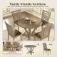 Modern Farmhouse Round Dining Table 45.7inch Solid Wood Rubberwood Antique Finishing Rustic Look Distressed Look Wire Brushed for 4 seaters Modern Farmhouse Round Dining Table 45.7inch Solid Wood Rubberwood Antique Finishing Rustic Look Distressed Look Wire Brushed for 4 seaters