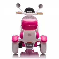 12V Two-seater Kids Ride On Electric Motorcycle,Three Wheels Kids toy with Slow Start,Multi-function player,USB,Bluetooth, light,Backseat flip adult seat, Oversized Storage Box for kids Aged 3-6.