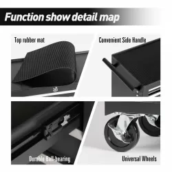 5-Drawer Rolling Tool Chest w/Lock & Key, Tool Storage Cabinet with Wheels, Top Cushion & Drawer Liners, Tool Organizer Box for Garage, Warehouse & Repair Shop