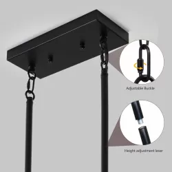 (Same as W1340P155968/L1011-RW) 5-Light Retro Farmhouse Chandelier For Kitchen, Living room, Dining room Red(No Bulbs)