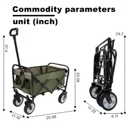 Collapsible Foldable Wagon Cart with strapping system, Beach Wagon , Utility Cart , Utility Wagon Grocery Cart for Camping Shopping Sports Gardeing Fishing Supports 225lbs ,All-Terrain Wheels brown Collapsible Foldable Wagon Cart with strapping system, Beach Wagon , Utility Cart , Utility Wagon Grocery Cart for Camping Shopping Sports Gardeing Fishing Supports 225lbs ,All-Terrain Wheels brown