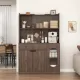71 Inch Tall Kitchen Pantry Storage Cabinet, Large Capacity Display Cabinet with Glass Doors and Microwave Stand, Bakers Racks with Storage for Kitchens, Pantry, Living Room 71 Inch Tall Kitchen Pantry Storage Cabinet, Large Capacity Display Cabinet with Glass Doors and Microwave Stand, Bakers Racks with Storage for Kitchens, Pantry, Living Room