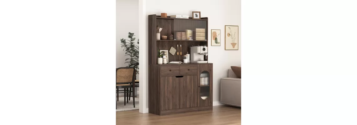 71 Inch Tall Kitchen Pantry Storage Cabinet with Glass Doors and Microwave Stand – Perfect for Kitchens, Pantry, and Living Room
71 Inch Tall Kitchen Pantry Storage Cabinet with Glass Doors and Microwave Stand – Perfect for Kitchens, Pantry, and Living Room