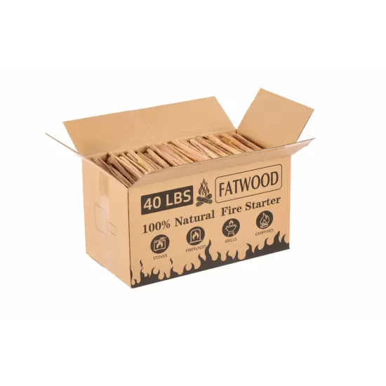 40 Lbs Fatwood Fire Starter Sticks, 100% Natural Kindling wood, Pine Firewood Firestarter for Campfire, Stove, Fireplace, Bonfires, Grill 40 Lbs Fatwood Fire Starter Sticks, 100% Natural Kindling wood, Pine Firewood Firestarter for Campfire, Stove, Fireplace, Bonfires, Grill