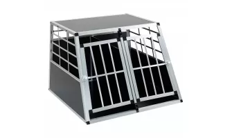 Double Doors Pet Travel Cage: Durable Aluminium Kennel for Dogs and Cats