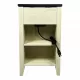 Farmhouse End Table Bedside Table with Charging Station,Night Stand with Barn Door and Drawer, Storage for Bedroom Living Room ,Bedside Table, White+Black color Farmhouse End Table Bedside Table with Charging Station,Night Stand with Barn Door and Drawer, Storage for Bedroom Living Room ,Bedside Table, White+Black color